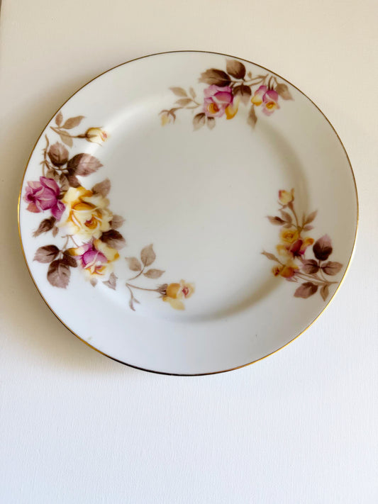 Custom Hand-Painted Dog Portrait on a Vintage Plate, Autumn Rose, size 7.5"