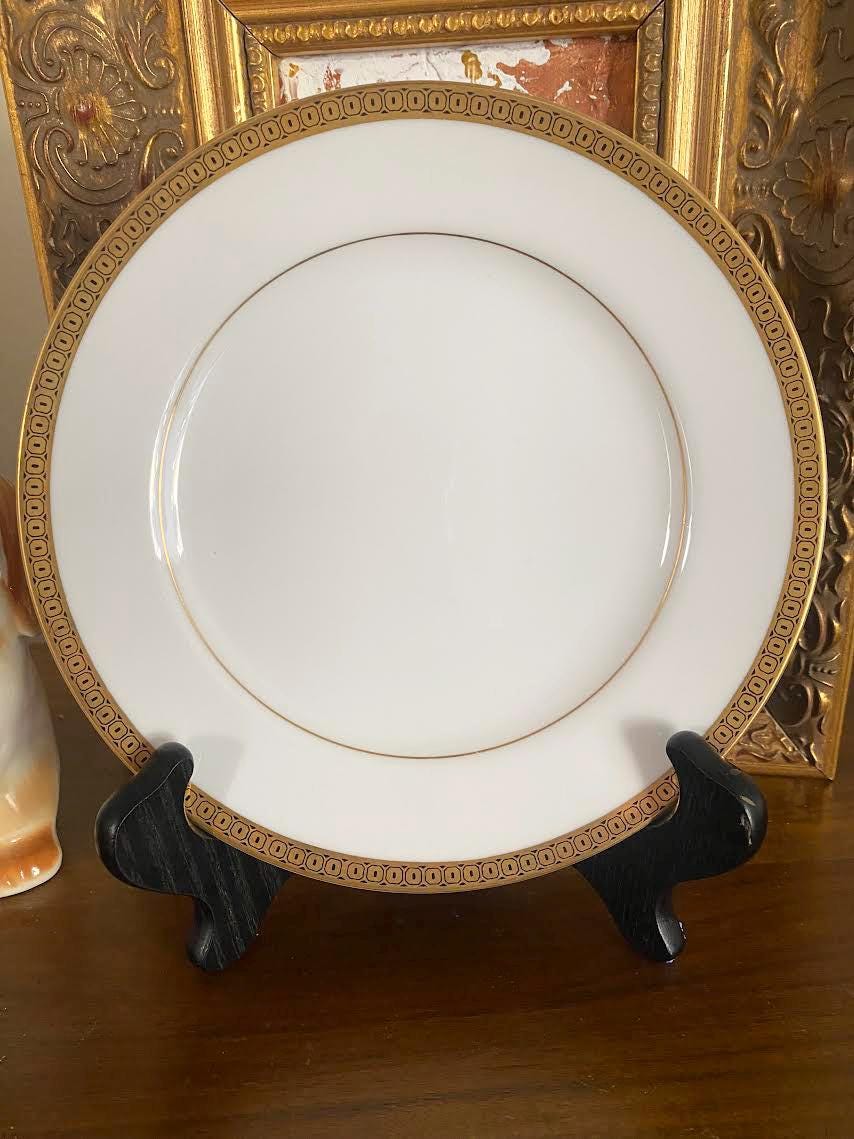 Custom Hand-Painted Dog Portrait on a Vintage Plate, Brantley gold rim, small 6" med. 7.5"