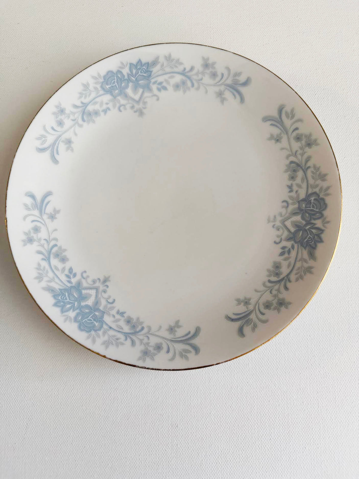 Custom Hand Painted Dog Portrait on Vintage Plate, Baby blue flair, 7.5" medium