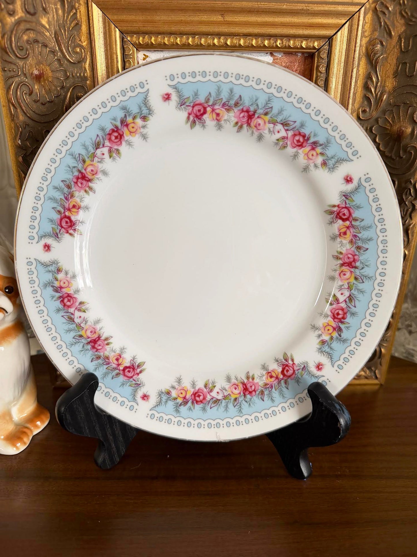 Custom Hand-Painted Dog Portrait on a Vintage Plate, Bridesmaid, Medium 8"