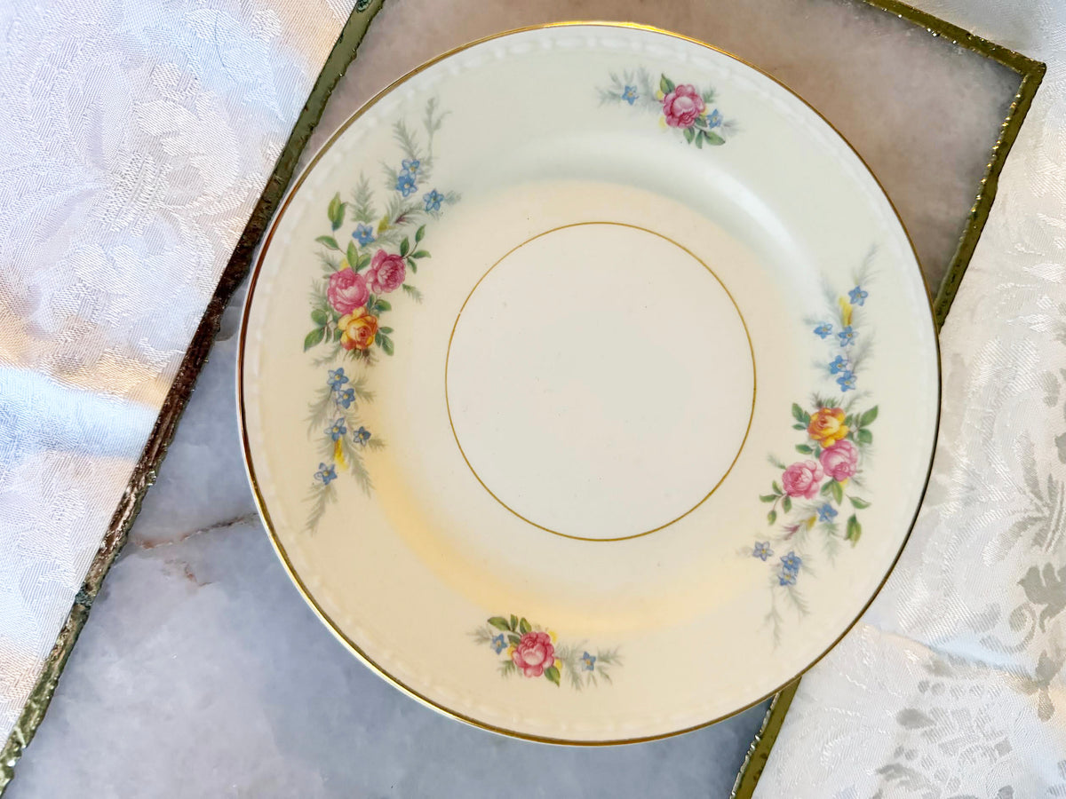 Custom Hand-Painted Dog Portrait on a Vintage Plate, Sweet Bouquet plate small 6" small
