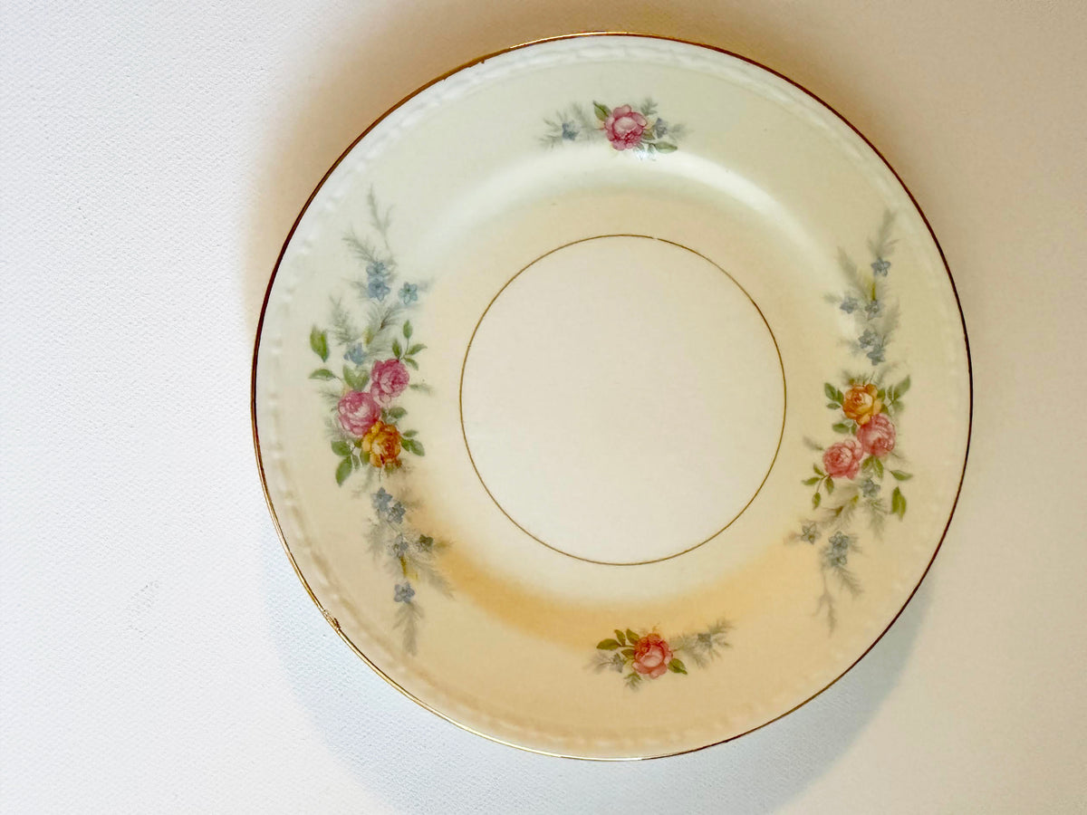Custom Hand-Painted Dog Portrait on a Vintage Plate, Sweet Bouquet plate small 6" small