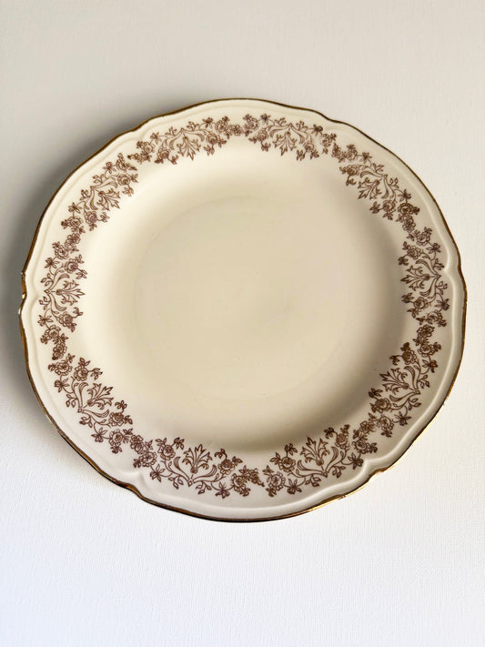 Custom Hand Painted Dog Portrait on Vintage Plate, Gold Filigree, 7.5" size