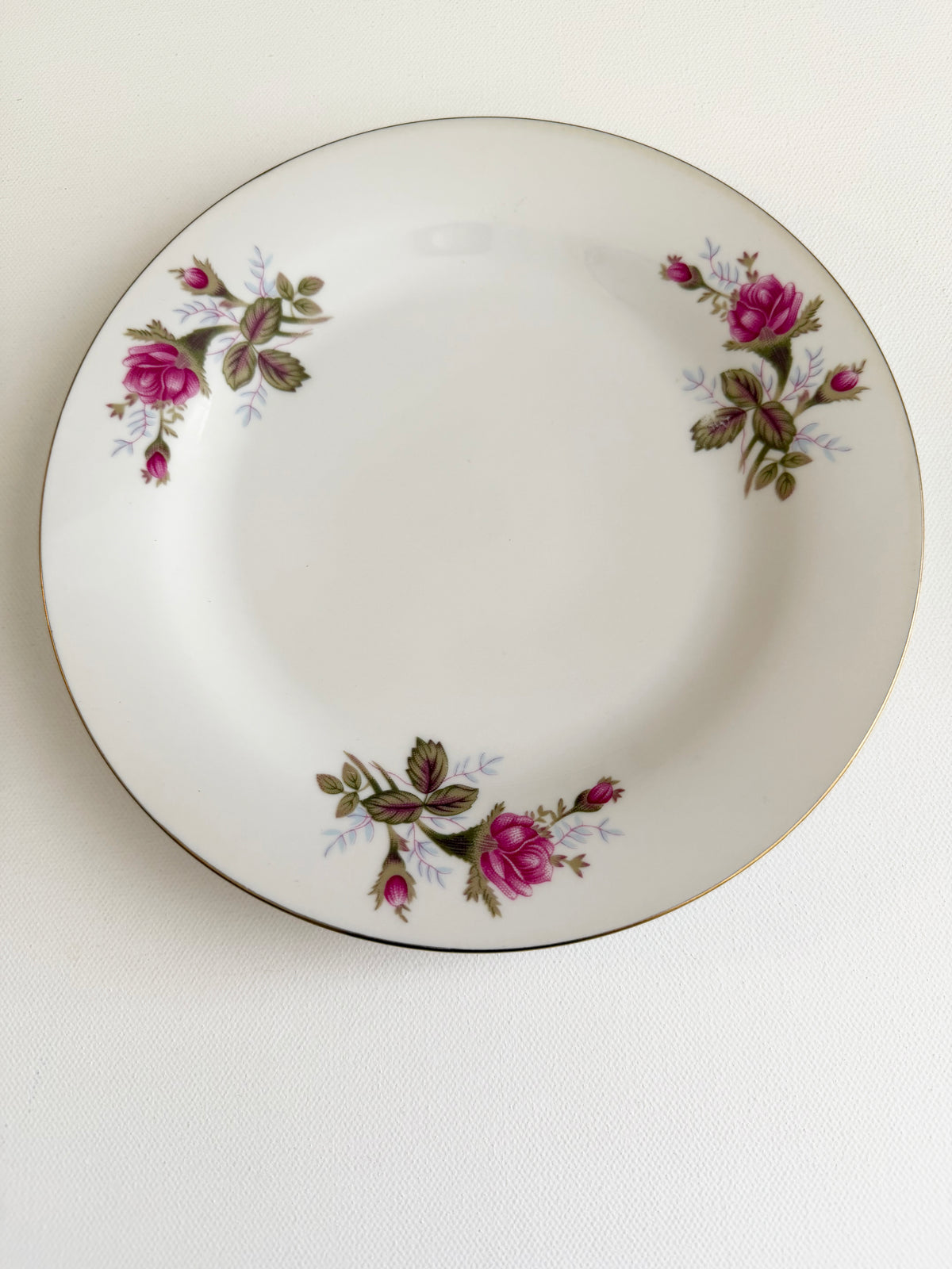 Custom Hand-Painted Dog Portrait on a Vintage Plate, pretty roses, Medium 8"