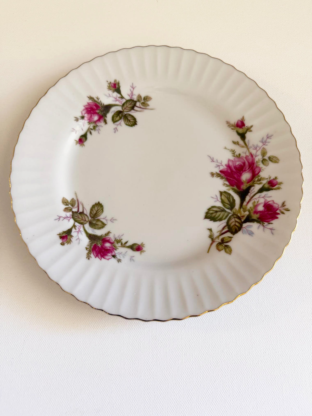 Custom Hand-Painted Dog Portrait on a Vintage Plate, Royal Rose, Medium 8"