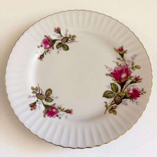 Custom Hand-Painted Dog Portrait on a Vintage Plate, Royal Rose, Medium 8"