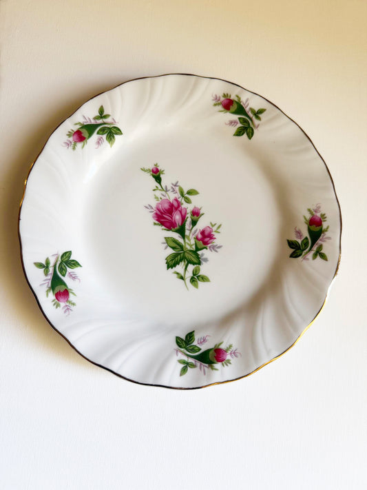 Custom Hand-Painted Dog Portrait on a Vintage Plate, Victorian Rose, 7"