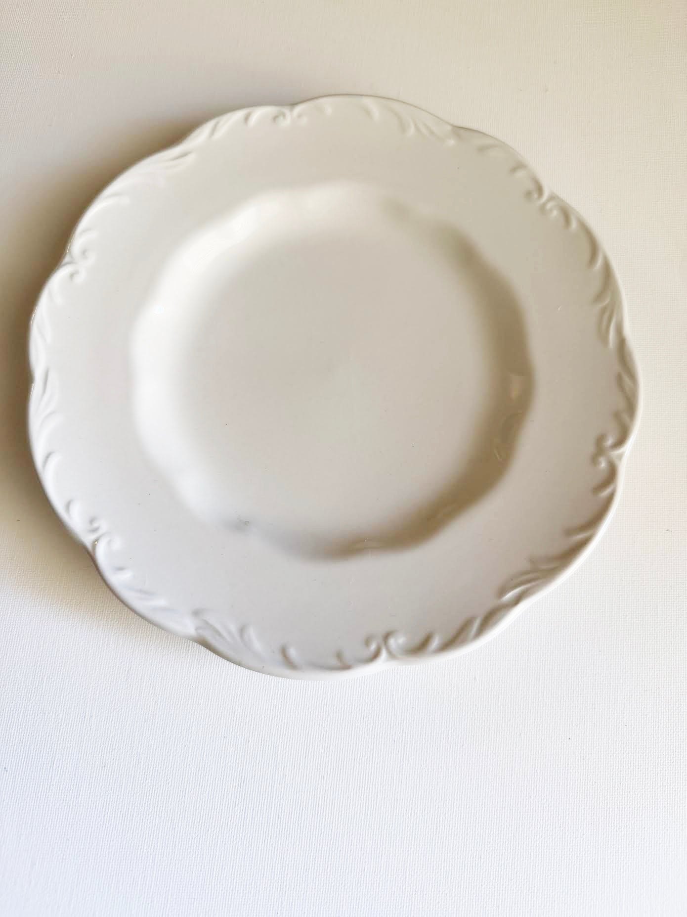 Custom Hand-Painted Dog Portrait on a Vintage Plate, white scallop , 6.5"
