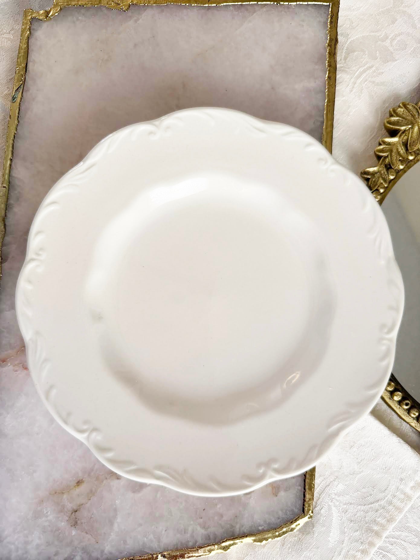 Custom Hand-Painted Dog Portrait on a Vintage Plate, white scallop , 6.5"